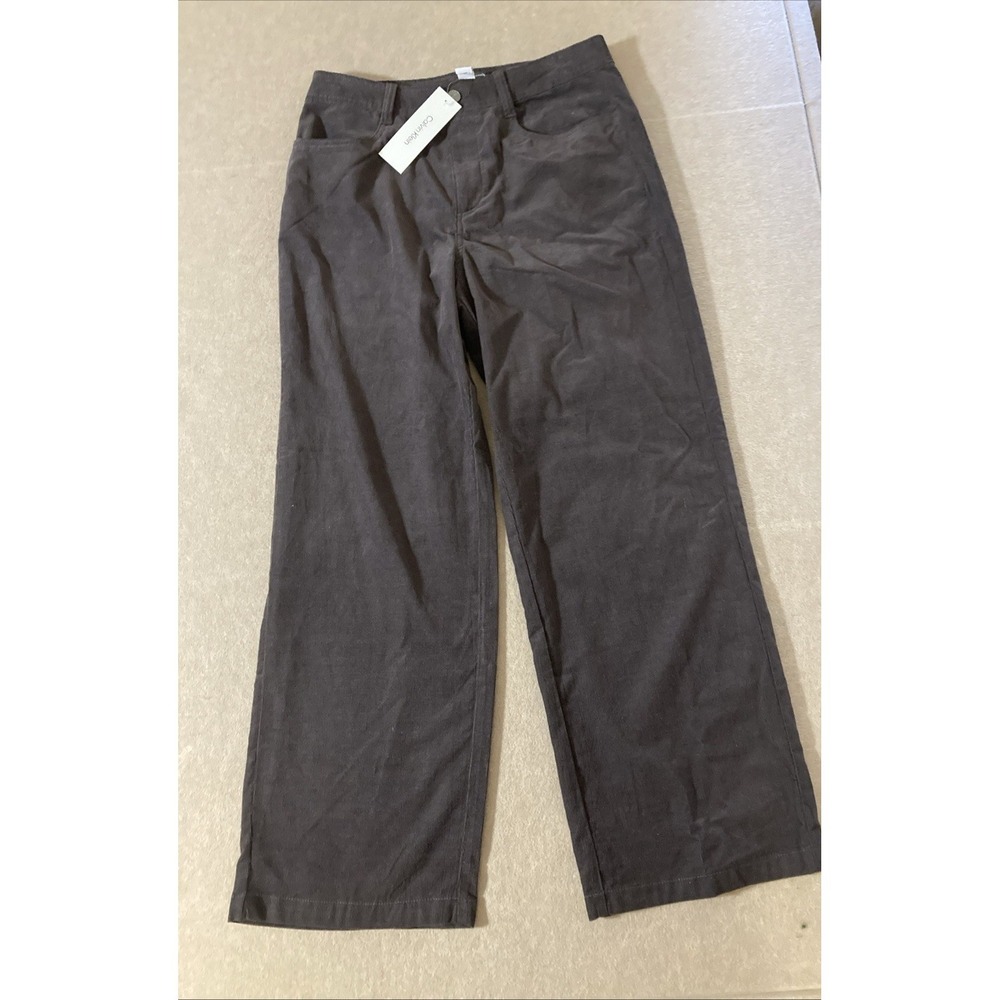 Calvin Klein Jeans Wide-Leg Corduroy Pant Sz 28 (30x29) New Brown Business